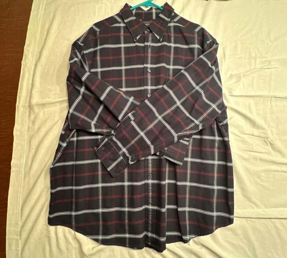 Roundtree & Yorke Easy Care Men's Long Sleeve Plaid Button Down Shirt
